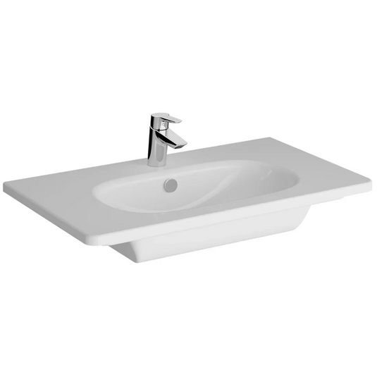 VitrA Zentrum 805x470mm 1TH Vanity Basin w/Overflow - White - 7793B003-0001 - Envy Bathrooms Ltd