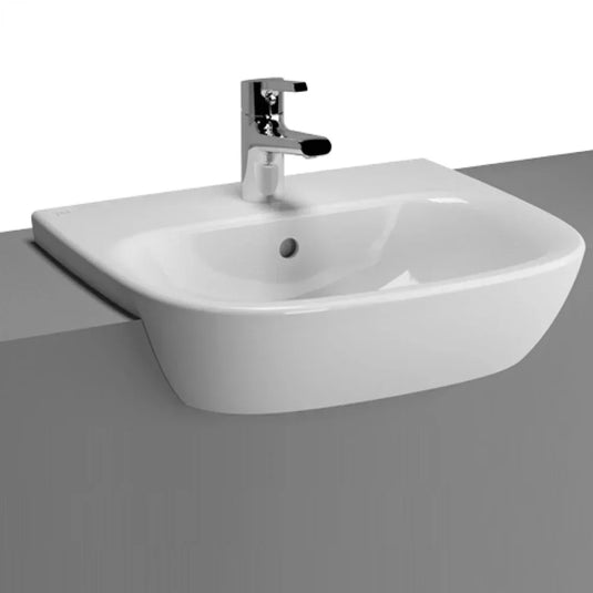 Vitra Zentrum Semi-Recessed Basin - 500mm Wide - 1 Tap Hole - Envy Bathrooms Ltd