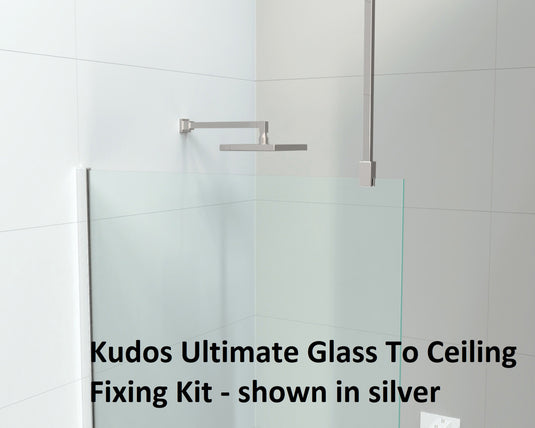 Kudos Ultimate 2 600mm Glass to Ceiling Fixing Kit - Brushed Brass - 10WPGCBRG