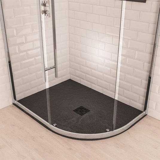 Eastbrook Crossland 1200x900mm Offset Quadrant Slate Shower Tray RH Black | 159.3067