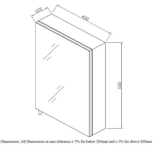 RAK Ceramics Cube Stainless Steel Single Cabinet With Single Mirrored Door - 12SL802