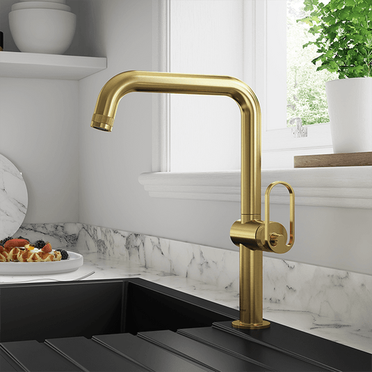 Clearwater Juno Single Lever Monobloc Kitchen Sink Mixer Tap - Brushed Brass - JUL10BB