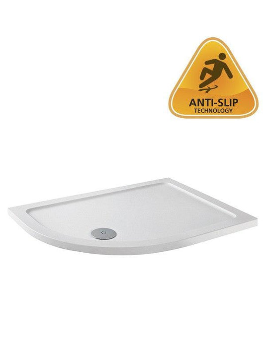 MX Elements 1200mm x 900mm Anti-Slip Offset Quadrant Shower Tray (LH) - White - ASTQK