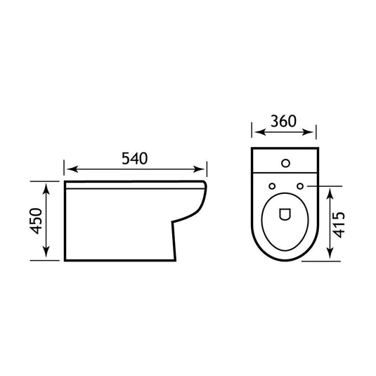 Eastbrook Dura High Level Back To Wall Pan White | 26.0047