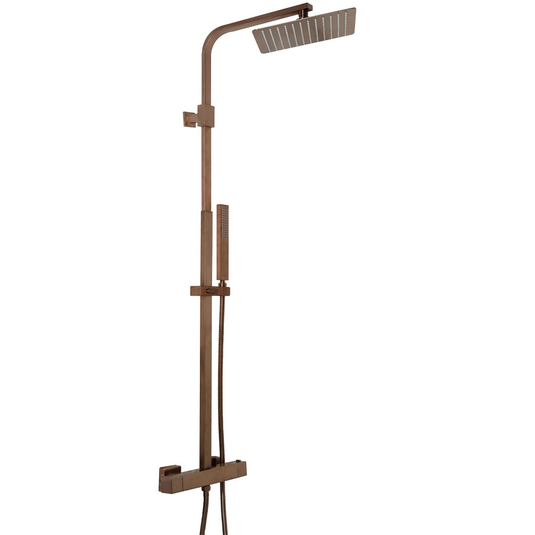JTP HIX Thermostatic bar valve with 2 outlets, and multifunction shower handle Brushed Bronze | 31819BRZ