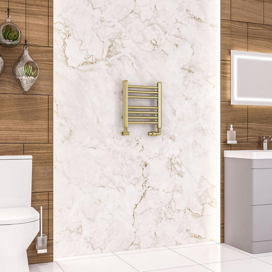 Eastbrook Wendover 360 x 400mm Straight Towel Multirail Brushed Brass | 41.1170