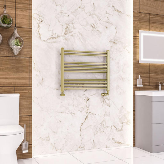 Eastbrook Wendover 600 x 750mm Straight Towel Multirail Brushed Brass | 41.1172
