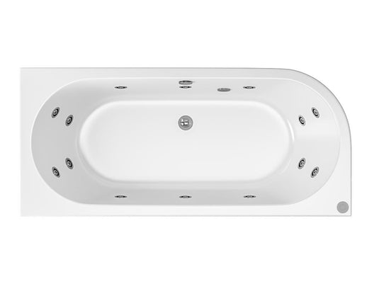 Eastbrook Biscay RH 1700 x 800mm 14‑Jet Whirlpool Beauforte Bath White | 42.2015