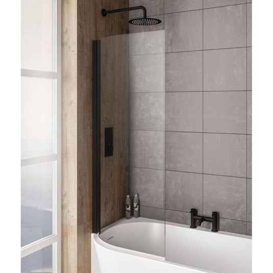 Eastbrook Bray 6mm Bath Screen 1400x730mm Left Hand Matt Black | 49.2015