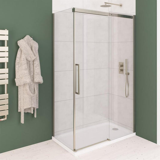 Eastbrook Corniche Sliding Shower Door 2000 x 1700mm Brushed Brass | 49.6031