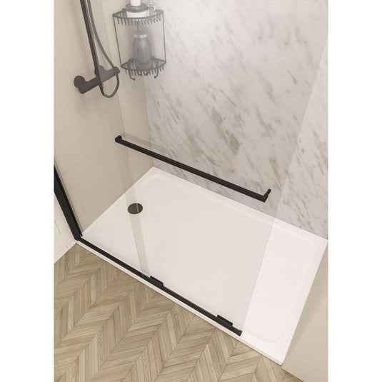 Eastbrook Corniche 2000 1400mm Soft Close Walk-In Sliding Panel LH Matt Black | 49.7011