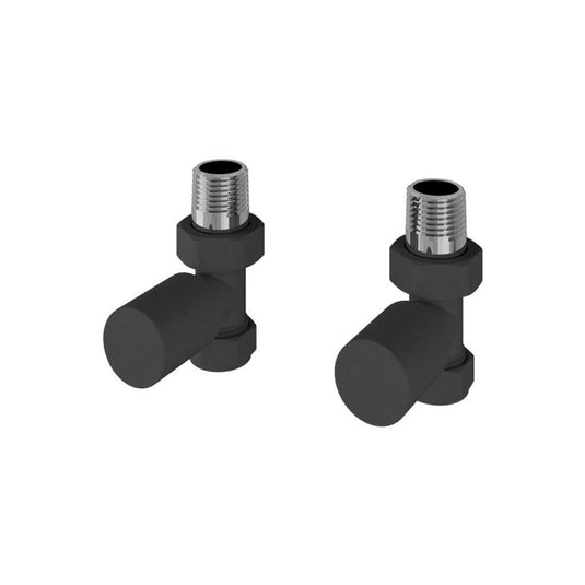 Eastbrook Straight Radiator Valves Pair Matt Anthracite | 54.0040