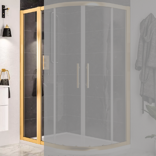 Eastbrook Volente 300mm Inline Shower Panel with Shelves Brushed Brass | 58.552