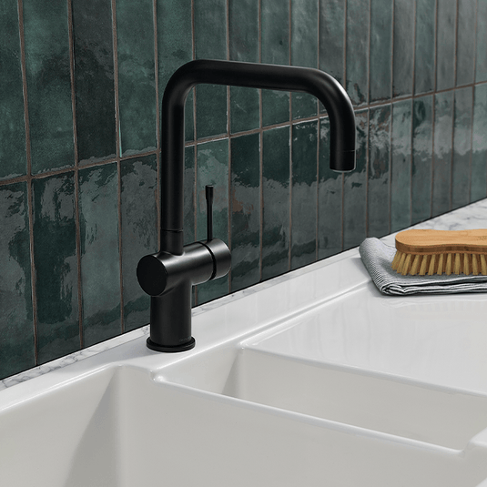 Clearwater Zodiac D Single Lever Twist & Spray Monobloc Kitchen Sink Mixer Tap - Matt Black - ZO3BV