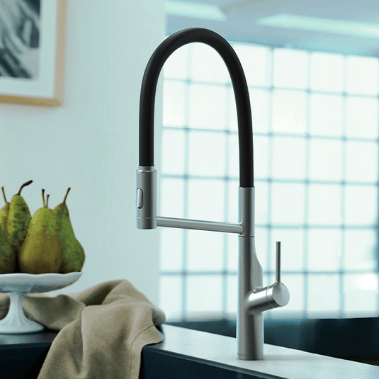 Clearwater Alasia Pro Single Lever Pull Out Kitchen Sink Mixer Tap - Brushed Nickel - ALA30BN