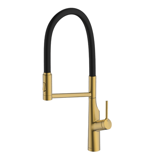 Clearwater Alasia Pro Single Lever Pull Out Kitchen Sink Mixer Tap - Brushed Brass - ALA30BB