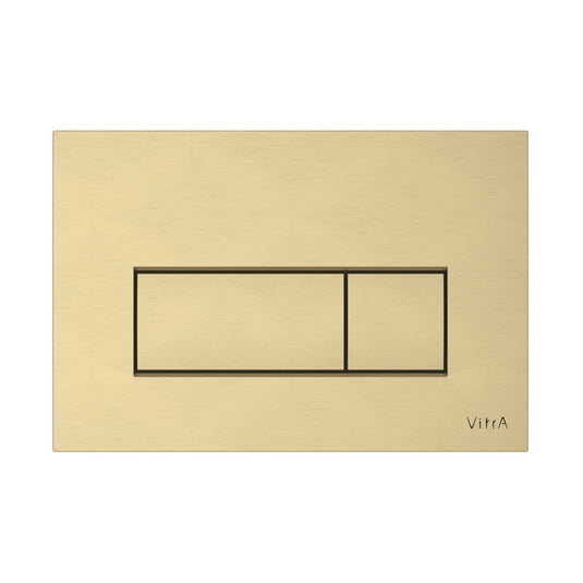 Vitra Loop Square Dual Flush Plate - Brushed Gold