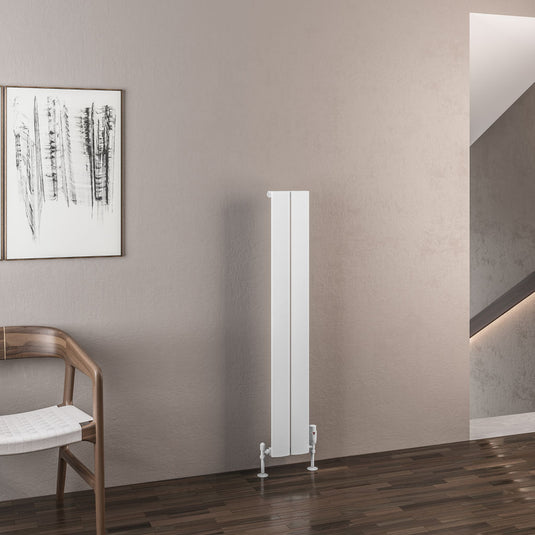 Eastbrook Malmesbury 1200 x 185mm Aluminium Radiator Matt White | 89.0935
