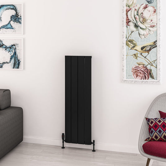 Eastbrook Withington 1200 x 375mm Aluminium Radiator Matt Black | 89.0985