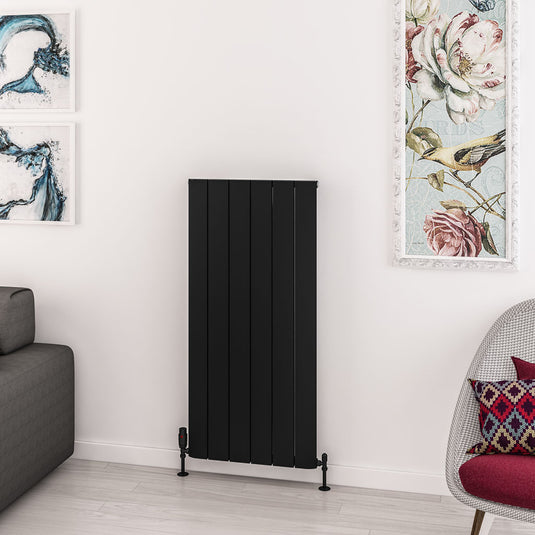 Eastbrook Withington 1200 x 565mm Aluminium Radiator Matt Black | 89.0987