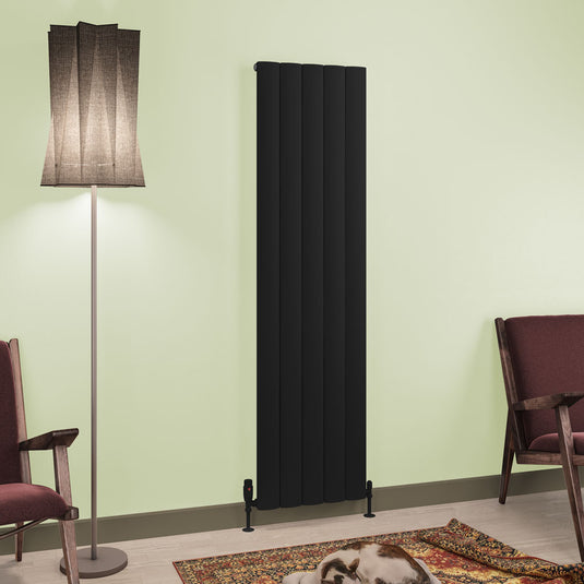 Eastbrook Tordino 1800 x 470mm Aluminium Radiator Matt Black | 89.1234