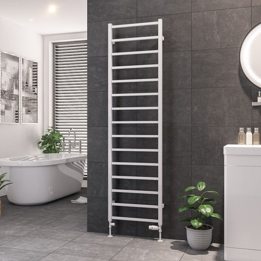 Eastbrook Tuscan 1800 x 500mm Square Towel Rail Gloss White | 89.1248