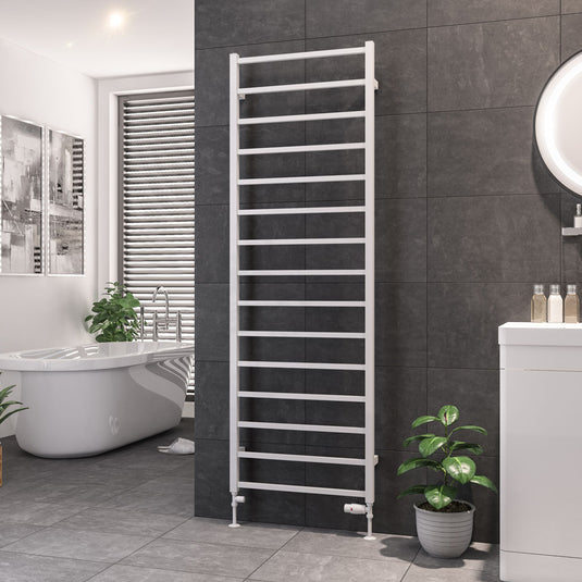 Eastbrook Tuscan 1800 x 600mm Square Towel Rail Gloss White | 89.1249