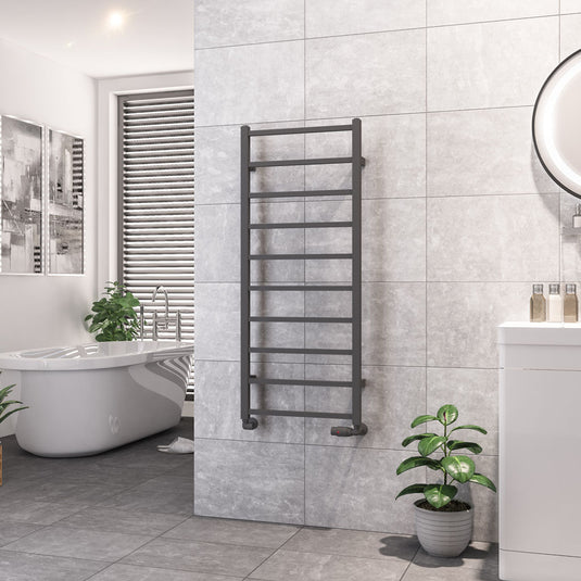 Eastbrook Tuscan 1200 x 500mm Square Towel Rail Matt Anthracite | 89.1258
