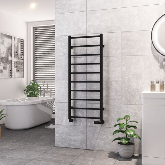 Eastbrook Tuscan 1200 x 500mm Square Towel Rail Matt Black | 89.1264