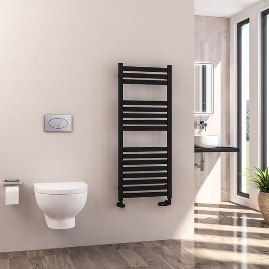 Eastbrook Defford 1200 x 500mm Towel Rail Matt Black | 89.1294