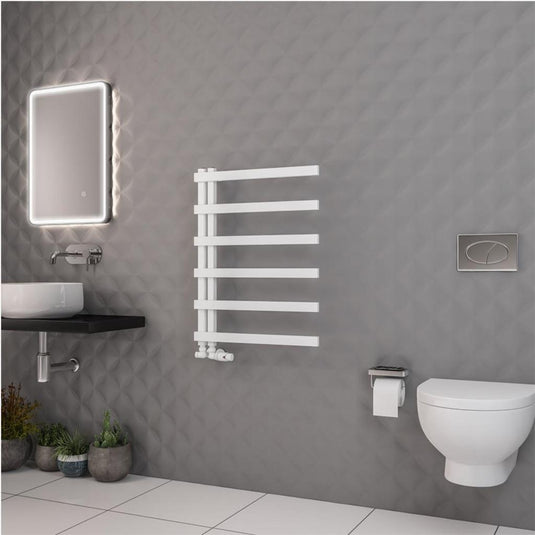 Eastbrook Platani 800 x 600mm Towel Rail Matt White | 89.1329