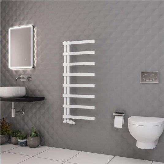 Eastbrook Platani 1150 x 500mm Towel Rail Matt White | 89.1330