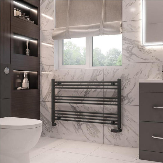 Eastbrook Wingrave 600 x 1000mm Straight Towel Multirail Matt Anthracite | 89.1445