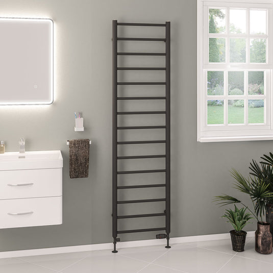 Eastbrook Tuscan Round Towel Rail 1800x500mm Matt Anthracite | 89.1588