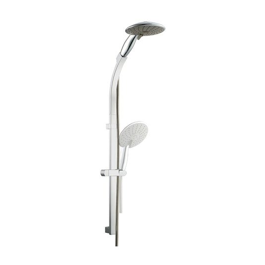 Eastbrook Fixed or Sliding Riser Kit 600mm Tall Multiple Function Shower Handset Hose Chrome | 97.0003