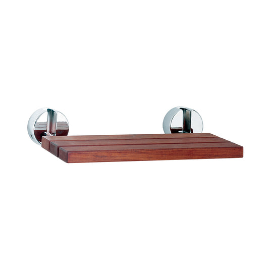 Eastbrook Solid Wood Shower Seat 500x345mm Chrome | 98.0021
