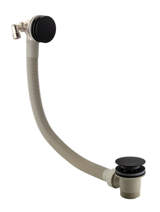 Eastbrook Bath Push Button Waste Overflow Filler Matt Black | 98.1015
