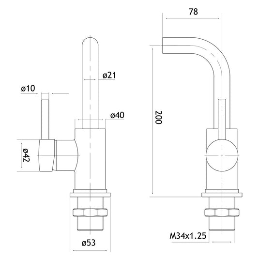 Eastbrook Meriden Wall Mounted Single Lever Curved Spout Basin Mixer Tap Chrome | 98.2011