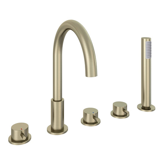 Eastbrook Meriden 5 Tap Hole Bath Shower Mixer Tap Brushed Brass | 98.2043