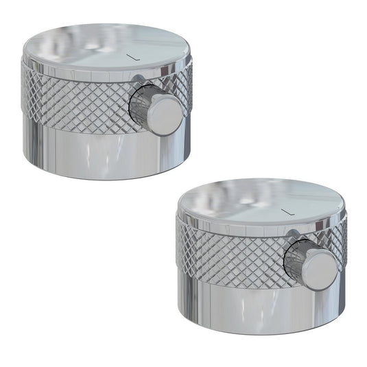 Eastbrook Meriden Half Knurling Tap Handles Wall Mounted 3 Tap Hole Basin Bath Mixer Pair Chrome | 98.2054