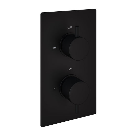 Eastbrook Meriden Twin Thermostatic Concealed Shower Valve Matt Black | 98.2072