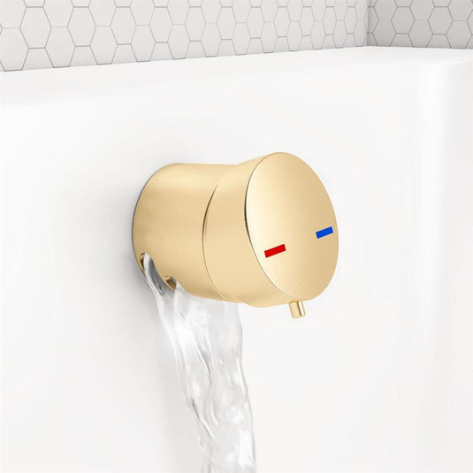 Eastbrook Bath Mixer Filler Tap Push Button Waste Brushed Brass | 98.4003