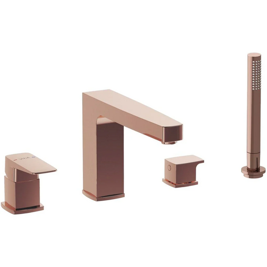 VitrA Root Square 4-Hole Bath/Shower Mixer - Soft Copper - A4275729EXP - Envy Bathrooms Ltd