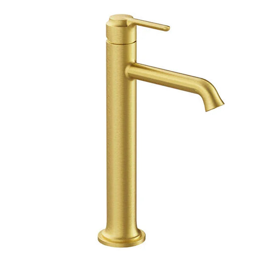 VitrA Origin Classic Tall Basin Mixer (Top Handle) - Brushed Gold - A4288225 - Envy Bathrooms Ltd
