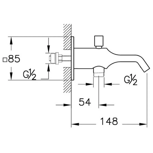 VitrA Suit Wall Mounted Bath/Shower Spout - Soft Copper - A4291829 - Envy Bathrooms Ltd