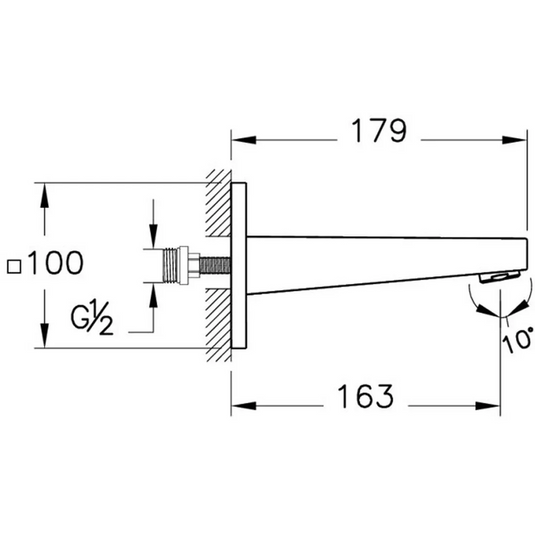 VitrA Root Square Wall Mounted Bath Spout - Soft Gold - A4311674EXP - Envy Bathrooms Ltd