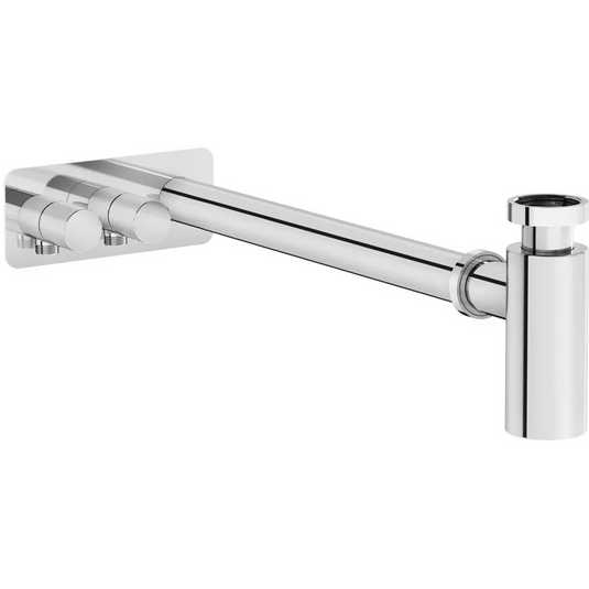 VitrA Bottle Trap for Basins With Isolation Taps (Asymmetric) - Chrome - A45156 - Envy Bathrooms Ltd