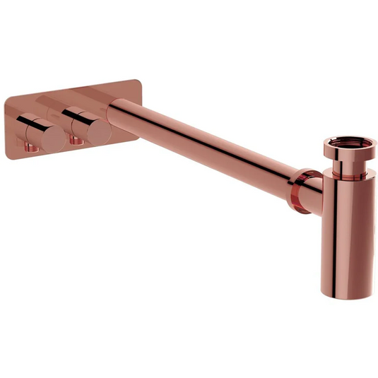 VitrA Bottle Trap for Basins With Isolation Taps (Asymmetric) - Soft Copper - A4515629 - Envy Bathrooms Ltd