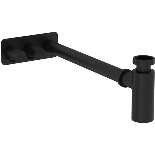 VitrA Bottle Trap for Basins With Isolation Taps (Asymmetric) - Matt Black - A4515636WTC - Envy Bathrooms Ltd
