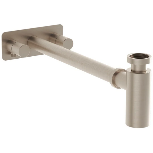 VitrA Bottle Trap for Basins With Isolation Taps (Symmetric) - Brushed Nickel - A4515934 - Envy Bathrooms Ltd